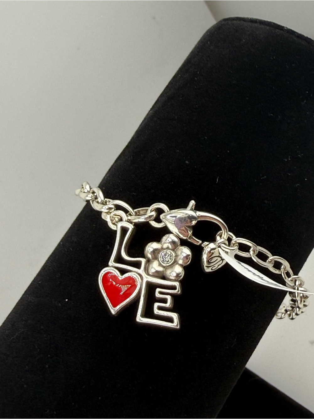 Brighton Mod Love Charm Bracelet Key Heart Flower Silver Gift Cute Style - Picture 2 of 4